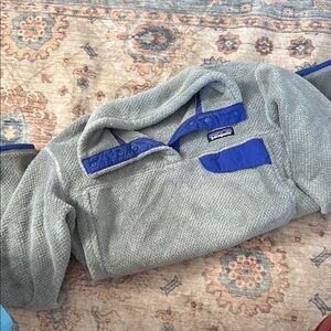 Patagonia Gray and Blue Synchilla Fleece Pullover